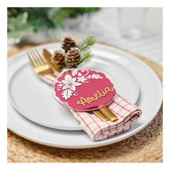 Hanging Clear Acrylic Circle Decoration 10cm image number 2
