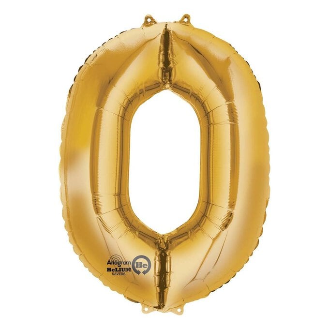 Extra Large Gold 0 Helium Foil Balloon image number 1