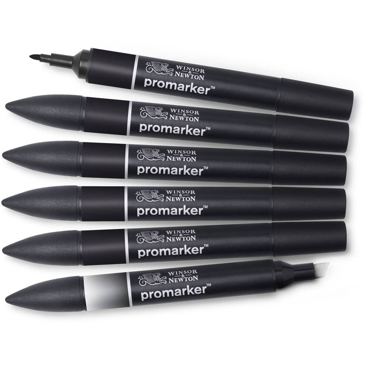 Winsor & Newton Black Promarkers 6 Pack | Hobbycraft