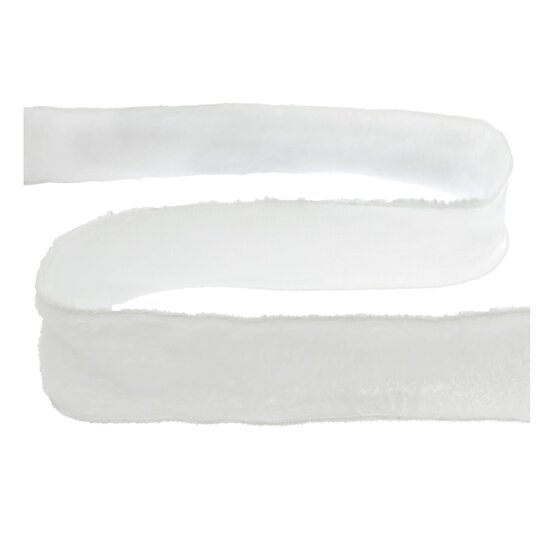 White Fur Wire Edge Ribbon 63mm x 3m image number 2