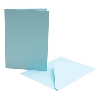 Pale Blue Cards and Envelopes A6 6 Pack