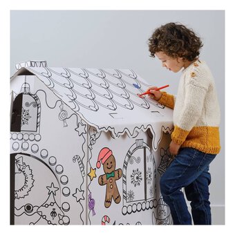 Colour-in Cardboard Gingerbread House