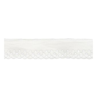 White 35mm Cotton Broderie Trim by the Metre