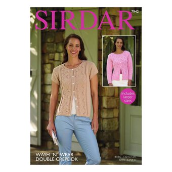 Sirdar Wash 'n' Wear Double Crepe DK Cardigan Digital Pattern 7942