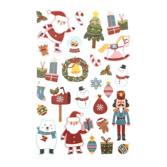 Christmas Silver Detail Fabric Stickers