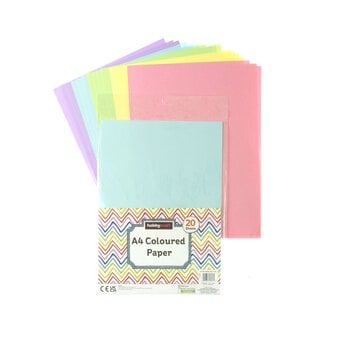 Pastel Coloured Paper A4 20 Pack