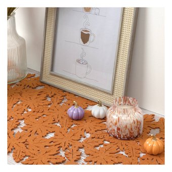 Orange Leaf Felt Table Runner 1.5m