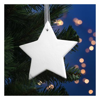 Hanging Ceramic Star Decoration 12cm