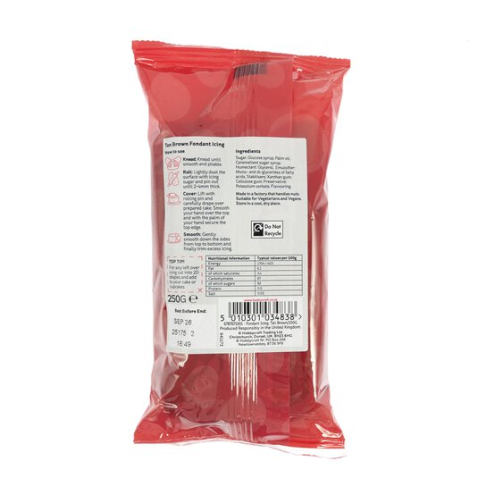 Tan Brown Fondant Icing 250g image number 2