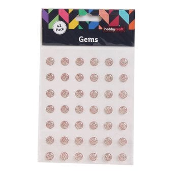 Pink Dalmatian Adhesive Gems 10mm 42 Pack