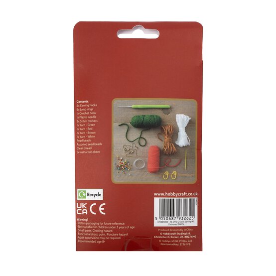 Make Your Own Crochet Christmas Earrings Kit 3 Pack image number 4