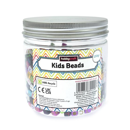 Mixed Alphabet Cube Beads Tub image number 4