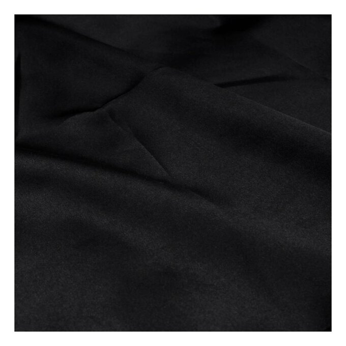 Black Polyester Silky Satin Fabric Pack 152cm x 2m | Hobbycraft
