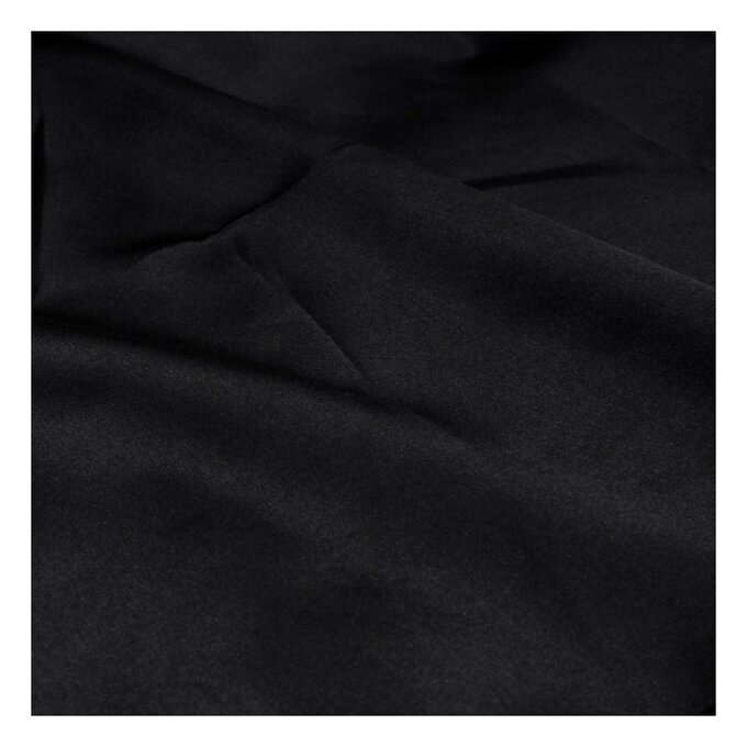 Black Polyester Silky Satin Fabric Pack 152cm x 2m Hobbycraft