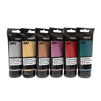 Metallic Art Acrylic Paint 75ml 6 Pack