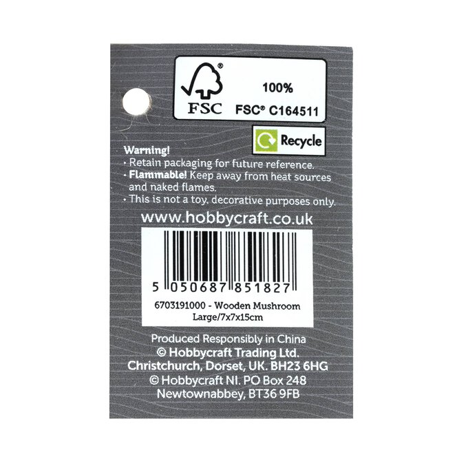 Wooden Mushroom 15cm image number 5