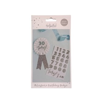Silver Glitter Milestone Birthday Badge