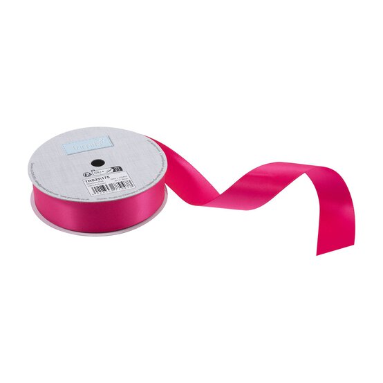 Trimits Shocking Pink Double-Faced Satin Ribbon by the Metre 25mm image number 1