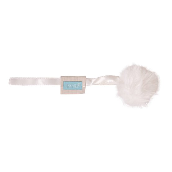 White Faux Fur Pom Pom 6cm image number 4