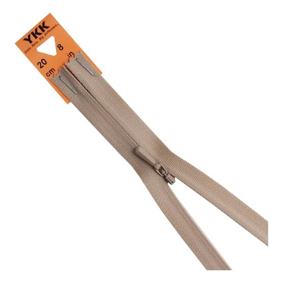 YKK Fawn Concealed Zip 20cm image number 1