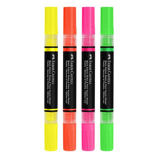 Faber-Castell Neon Shake & Paint Acrylic Marker 4 Pack image number 2