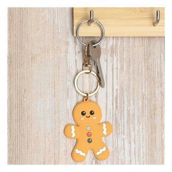 Christmas Gingerbread Soft Rubber Keyring