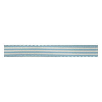 Blue Stripe Cotton Ribbon 15mm x 5m