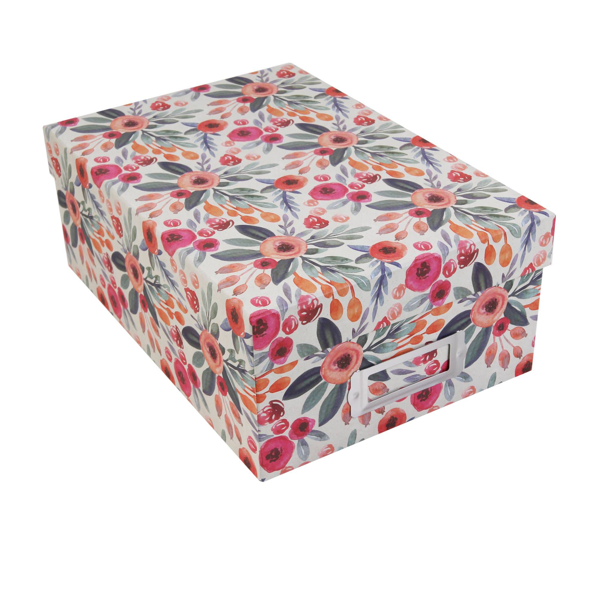 Floral with Leaves Storage Box 11cm x 20cm x 29cm Hobbycraft