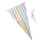 Ginger Ray Pastel Multi Stripe Cone Bags 10 Pack image number 1