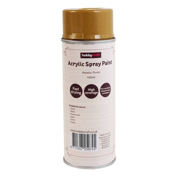 Gold Metallic Acrylic Spray Paint 400ml Hobbycraft
