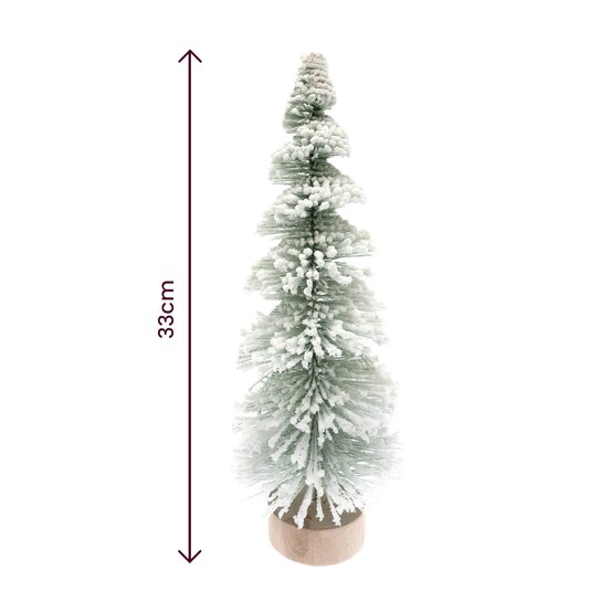 Green Bottle Brush Tree with Snow 33cm image number 3