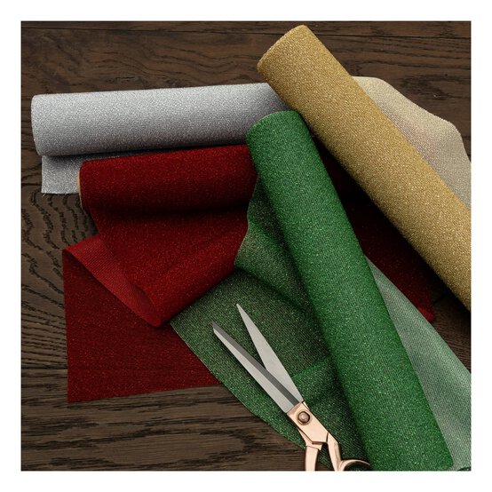 Assorted Metallic Sparkle Fabric Roll 28cm x 2m image number 2