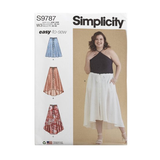 Simplicity Women's Skirts Sewing Pattern S9787 (W3 30W-38W) image number 1