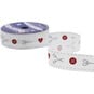 Red and Silver Buttons and Scissors Satin Ribbon 16mm x 4m image number 3