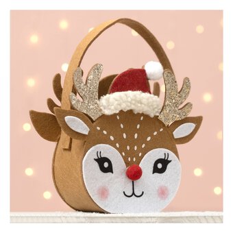 Reindeer Felt Bucket
