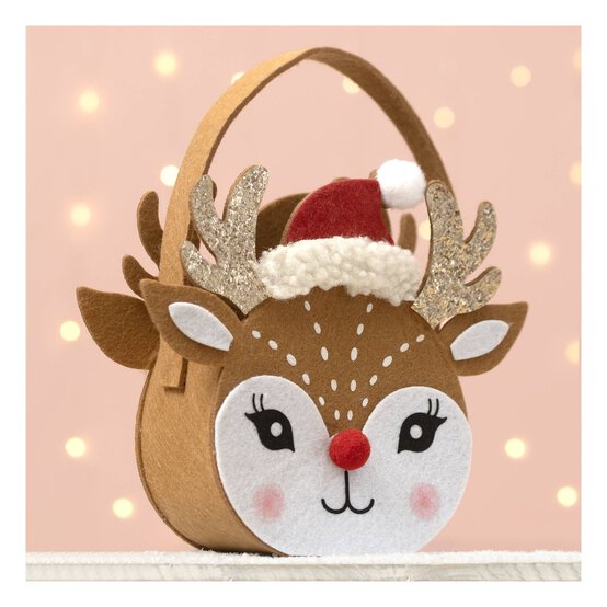 Reindeer Felt Bucket image number 1