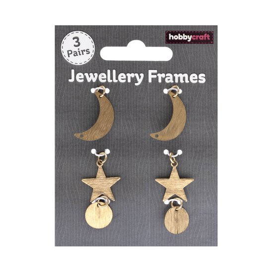 Gold Moon and Star Jewellery Frames 3 Pack image number 1