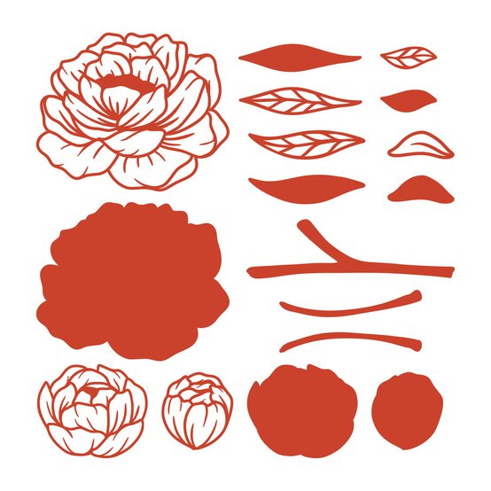 Tonic Studios Buildable Bouquet Peony Die Set 17 Pieces image number 3