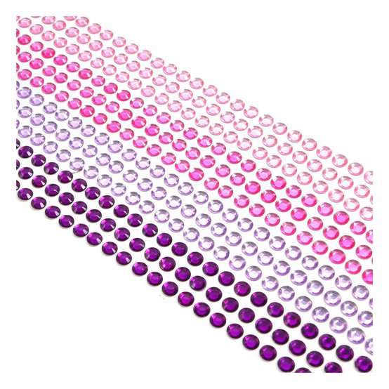 Mixed Pink Adhesive Gems 6mm 504 Pack image number 1