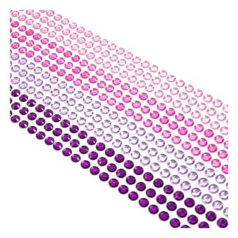 Mixed Pink Adhesive Gems 6mm 504 Pack