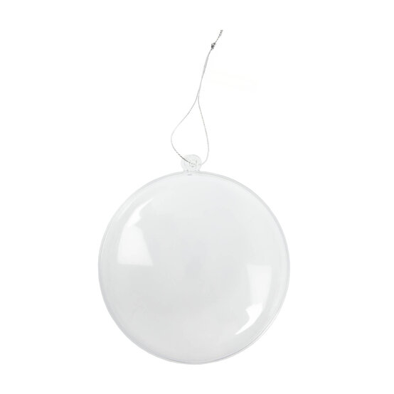 Flat Oval Fillable Plastic Bauble 11cm image number 4