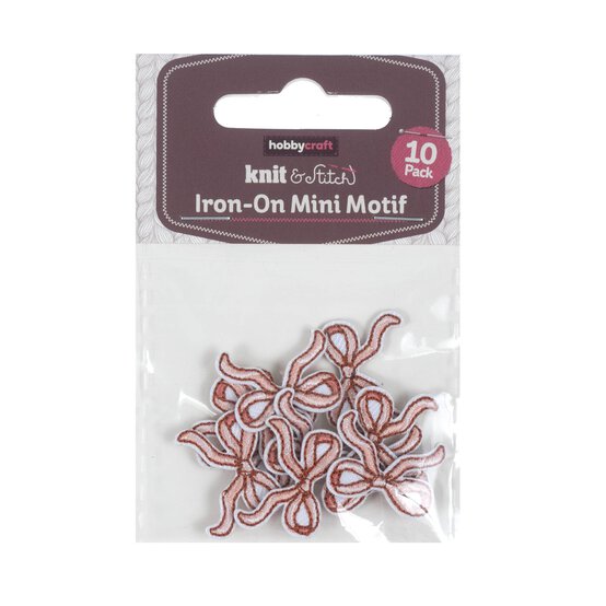 Mini Pink Bow Iron-On Motifs 10 Pack image number 4