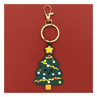 Christmas Tree Soft Rubber Keyring