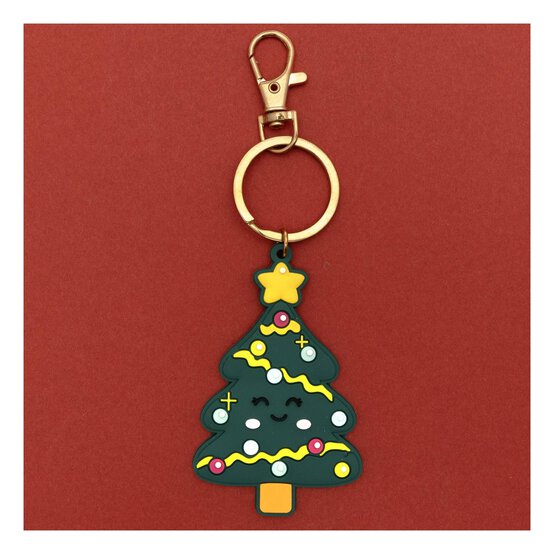 Christmas Tree Soft Rubber Keyring image number 1