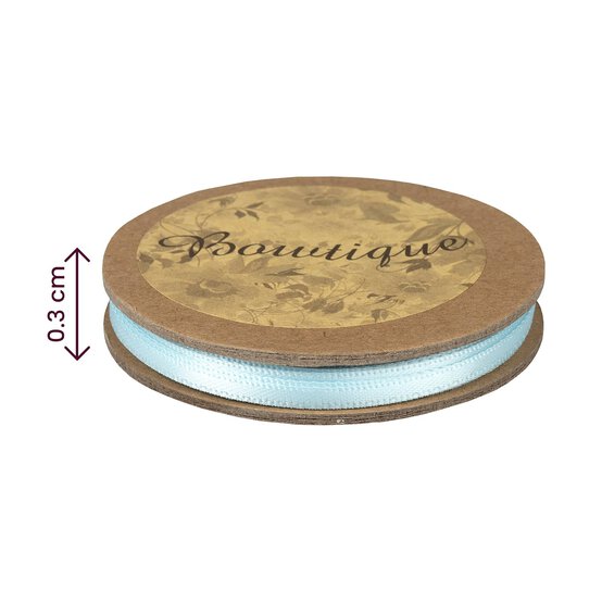 Light Blue Double-Faced Satin Ribbon 3mm x 5m image number 4