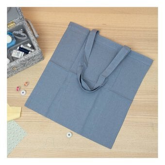 Denim Blue Cotton Shopping Bag