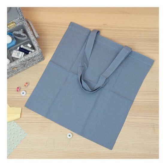 Denim Blue Cotton Shopping Bag image number 2