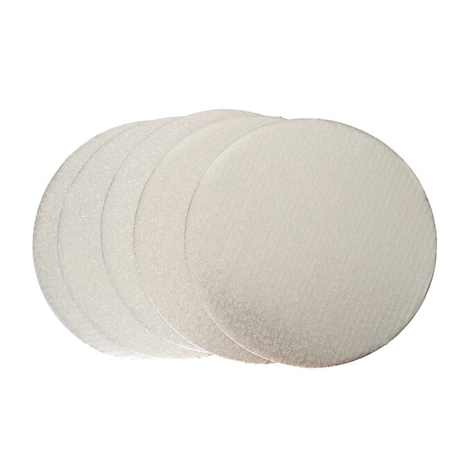 Silver Round Cake Boards 10 Inches 5 Pack  image number 1