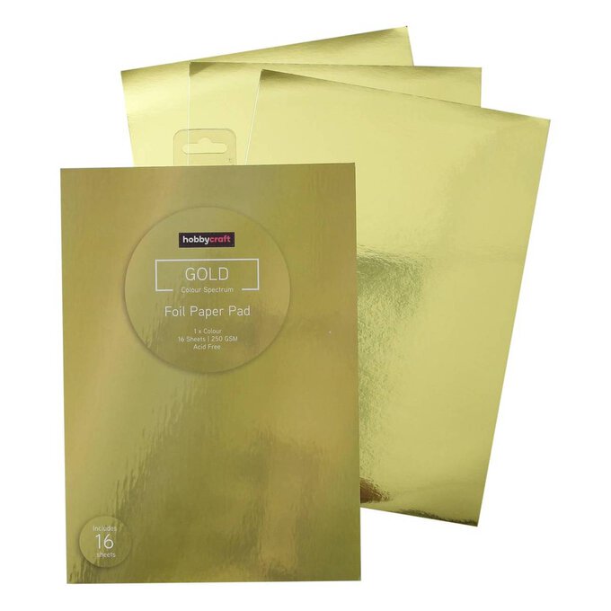 Gold Foil Paper Pad A4 16 Sheets image number 1