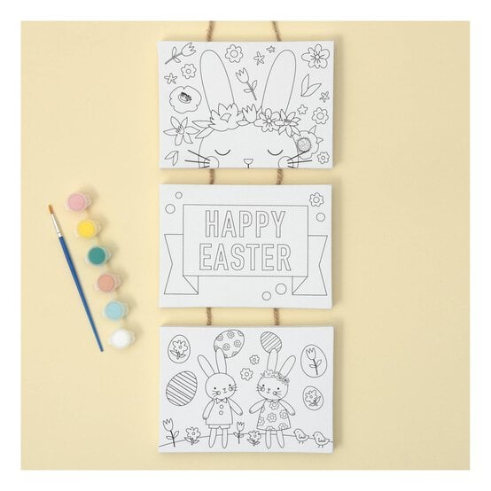 Easter Bunny Colour-in Canvas Kit image number 1